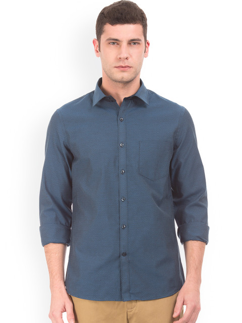 

Excalibur Men Blue Skinny Fit Self-Design Casual Shirt