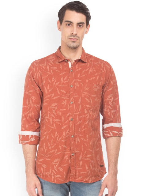 

Cherokee Men Orange Regular Fit Printed Casual Shirt