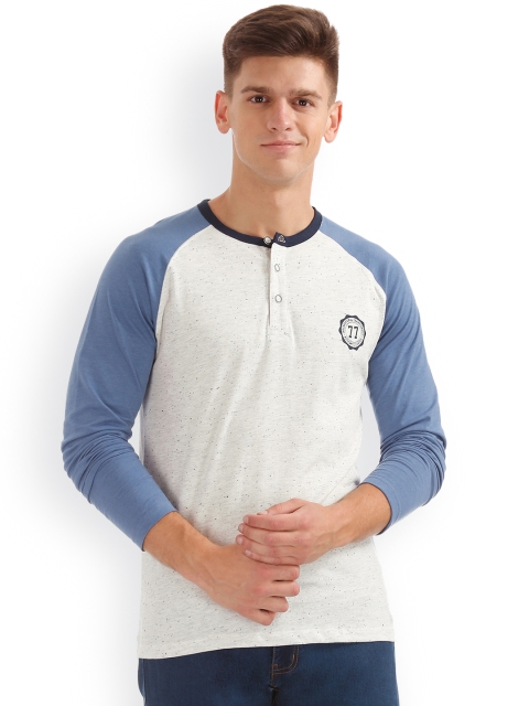 

Colt Men White Solid Henley Neck T-shirt