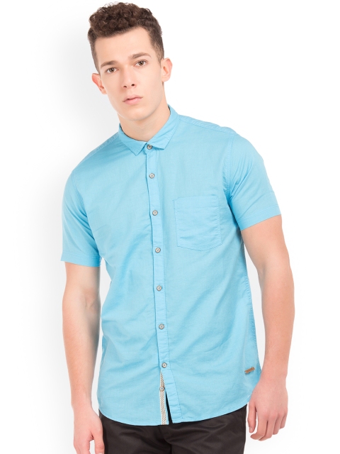 

Cherokee Men Blue Regular Fit Solid Casual Shirt