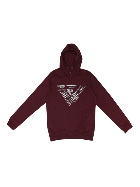 

Allen Solly Junior Boys Maroon Printed Hooded Sweatshirt