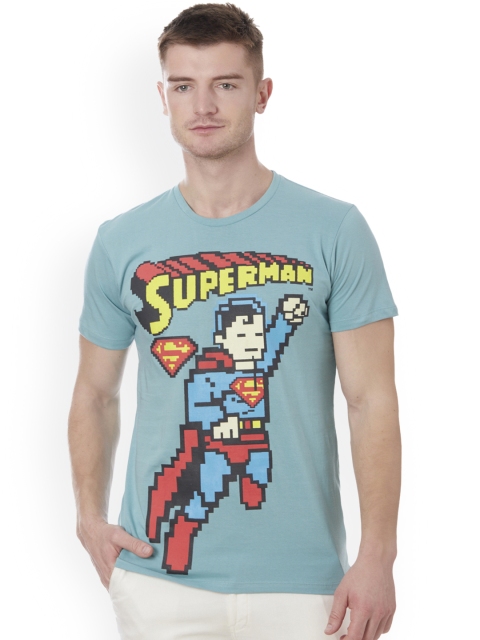 

Free Authority Men Turquoise Blue Superman Printed T-shirt