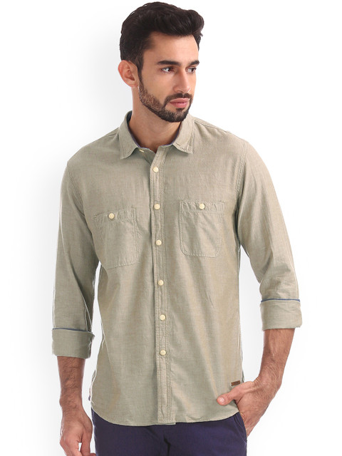

Cherokee Men Brown Regular Fit Solid Casual Shirt
