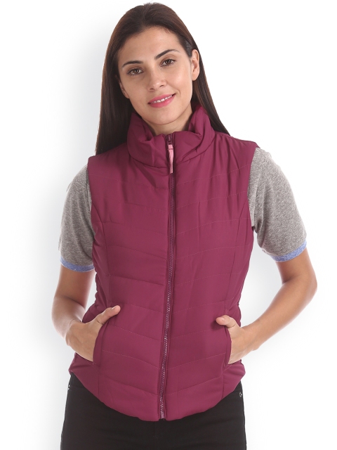 

Aeropostale Women Pink Solid Puffer Jacket