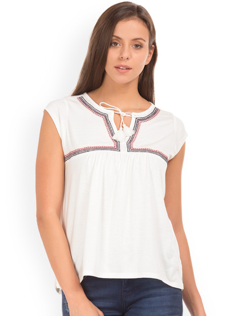 

Aeropostale Women White Solid Top