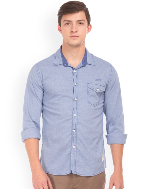 

Cherokee Men Blue Regular Fit Solid Casual Shirt
