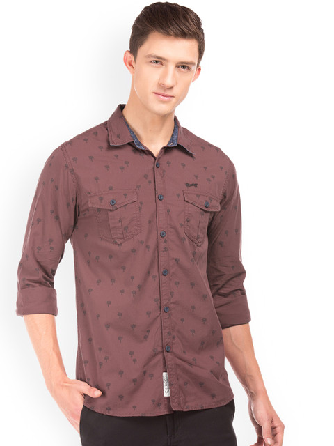 

Cherokee Men Mauve Regular Fit Printed Casual Shirt