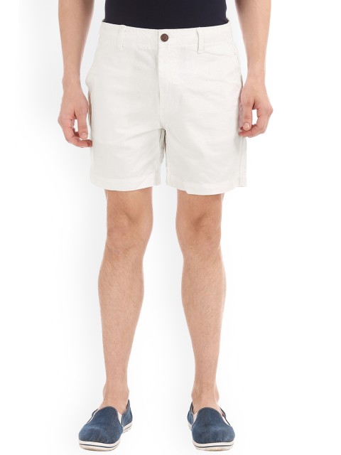 

Aeropostale Men White Solid Regular Fit Shorts