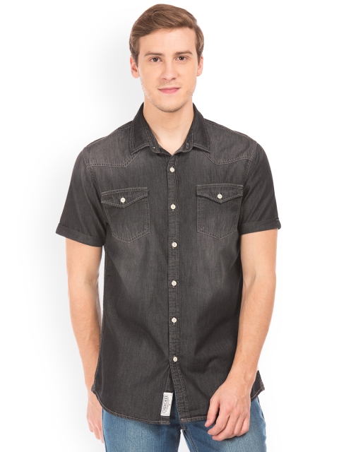 

Cherokee Men Black Slim Fit Faded Casual Shirt