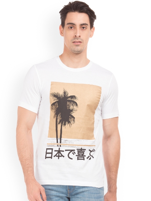 

Colt Men White Printed Round Neck T-shirt