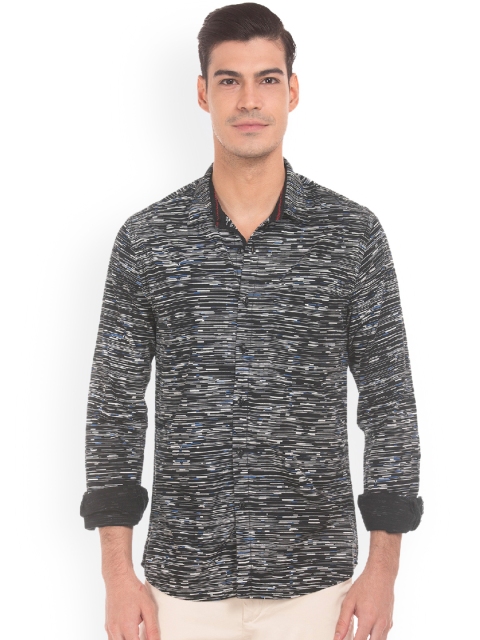 

Colt Men Black & White Regular Fit Printed Casual Shirt