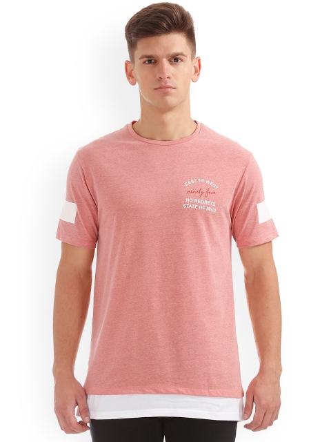 

Colt Men Pink Colourblocked V-Neck T-shirt
