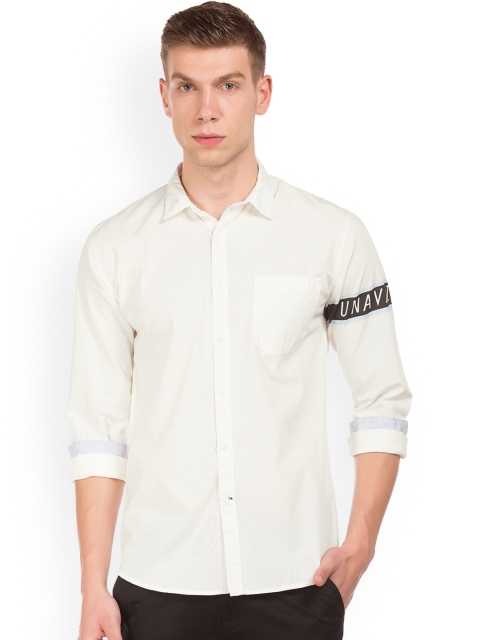 

Colt Men White Regular Fit Solid Casual Shirt