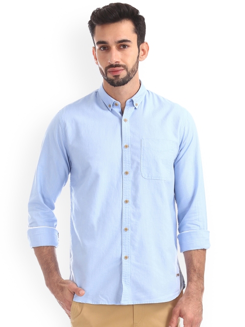 

Cherokee Men Blue Regular Fit Solid Casual Shirt