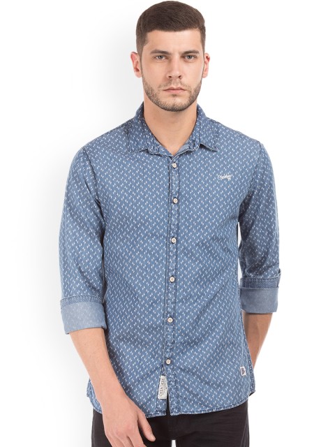 

Cherokee Men Blue Slim Fit Printed Casual Shirt