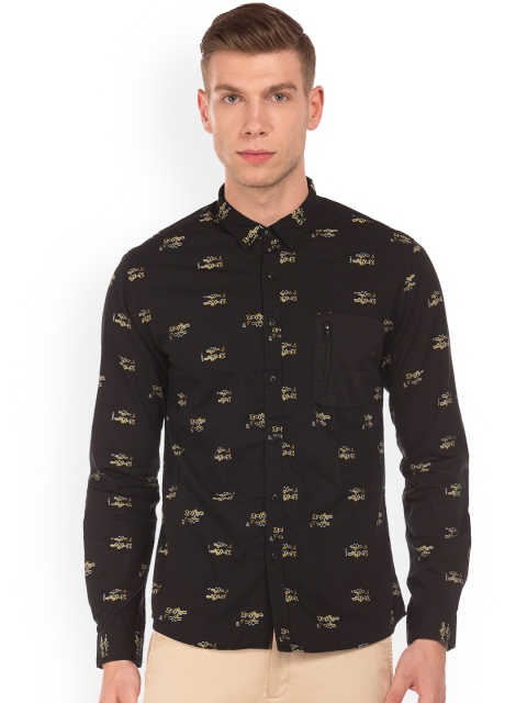 

Colt Men Black Regular Fit Printed Casual Shirt