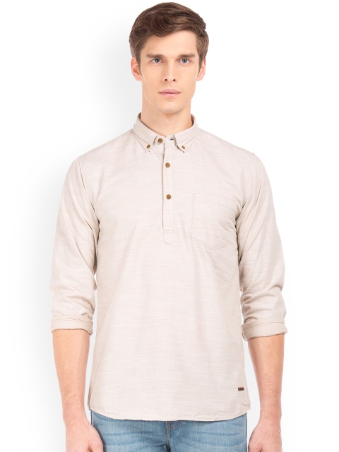 

Cherokee Men Beige Regular Fit Solid Casual Shirt