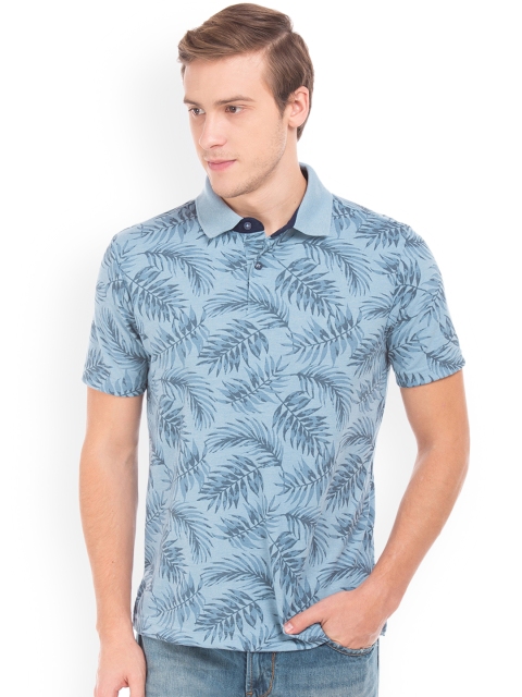 

Cherokee Men Blue Printed Polo Collar T-shirt