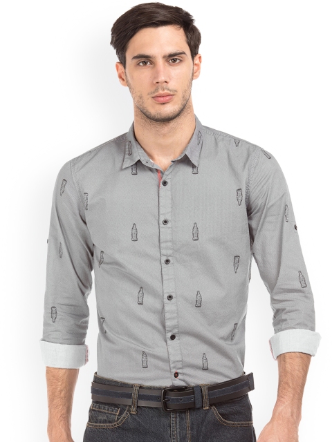 

Colt Men Grey Regular Fit Printed Casual Shirt