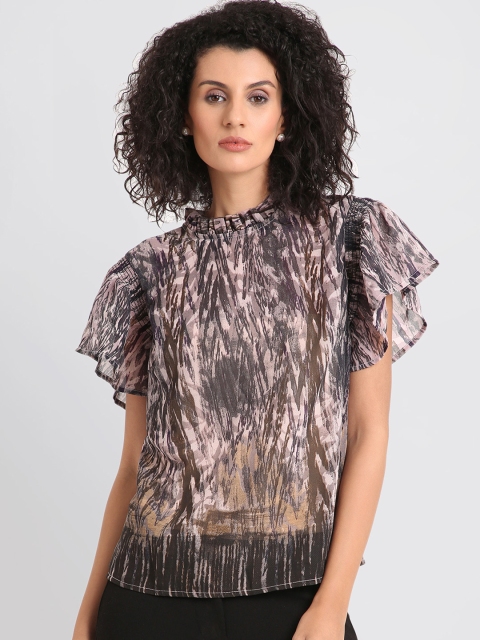 

Kazo Women Grey Printed A-Line Top