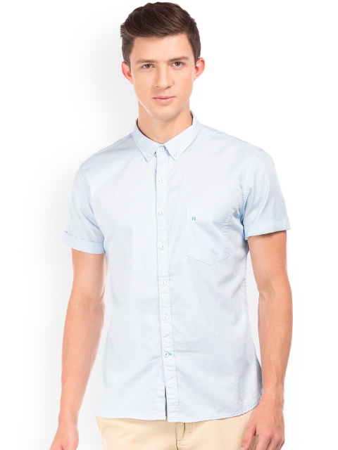

Colt Men Blue Slim Fit Solid Casual Shirt