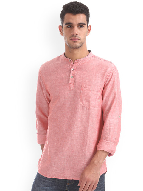 

Cherokee Men Coral Red Regular Fit Casual Shirt