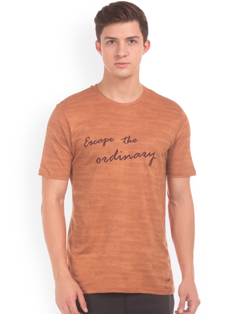 

Cherokee Men Orange Self-Design Slim Fit Round Neck T-shirt