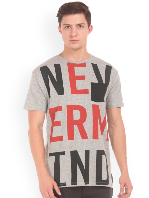 

Colt Men Grey Printed Round Neck T-shirt