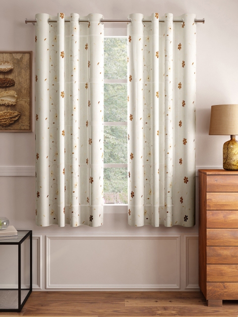 

Cortina White Set of 2 Embroidered Sheer Window Curtains