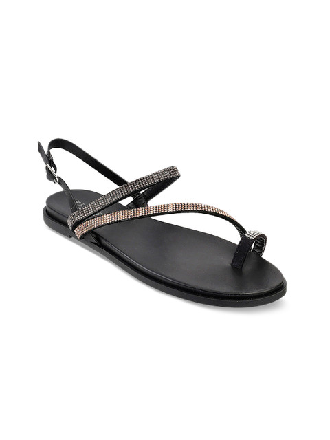 

Wet Blue Women Black Solid Synthetic One Toe Flats