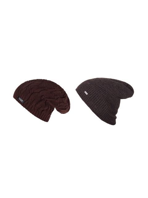 

NOISE Unisex Pack of 2 Brown Self Design Beanie