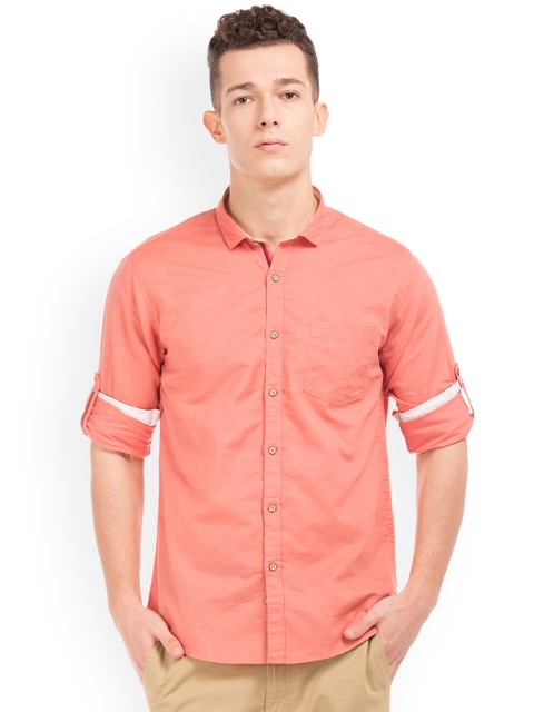 

Cherokee Men Red Slim Fit Solid Casual Shirt