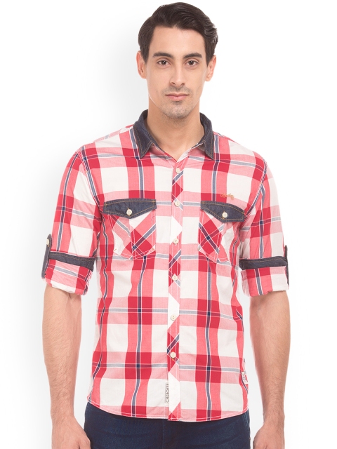 

Cherokee Men Red Regular Fit Checked Casual Shirt