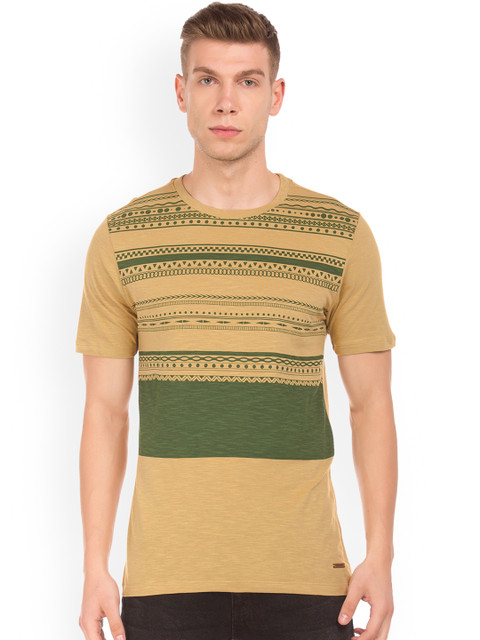 

Cherokee Men Beige Printed Round Neck T-shirt