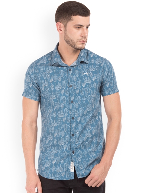 

Cherokee Men Blue Slim Fit Printed Casual Shirt