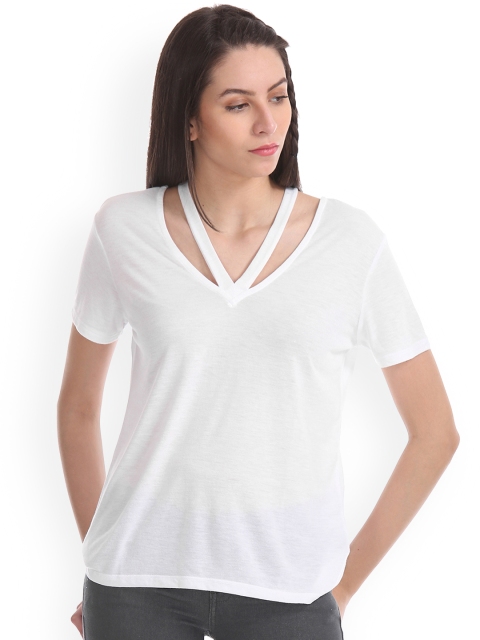 

Aeropostale Women White Solid Top