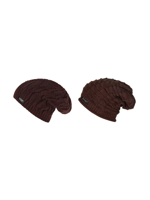 

NOISE Unisex Pack of 2 Brown Self Design Beanies