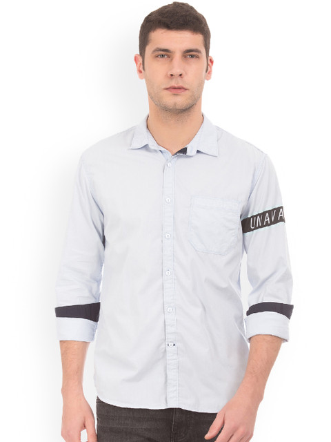 

Colt Men Blue Regular Fit Solid Casual Shirt
