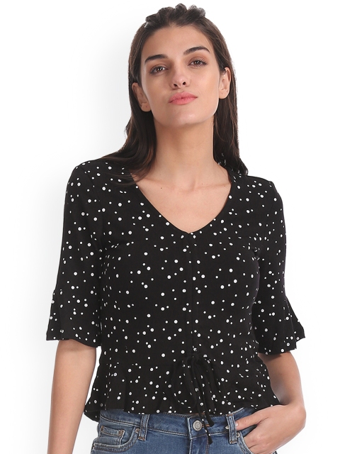 

Aeropostale Women Black Printed Top