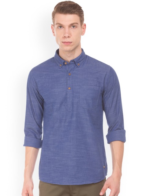 

Cherokee Men Blue Regular Fit Self Design Casual Shirt