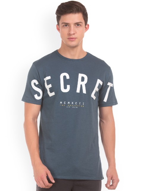 

Colt Men Blue Printed Round Neck T-shirt