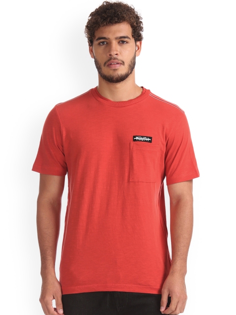 

Colt Men Red Solid Round Neck T-shirt
