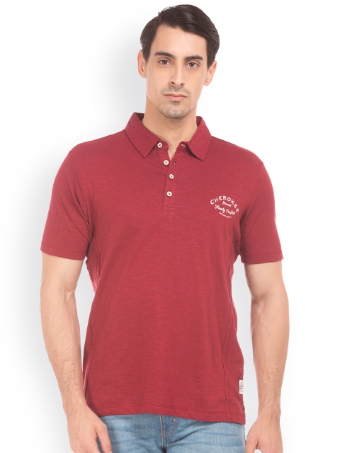 

Cherokee Men Red Solid Polo Collar T-shirt