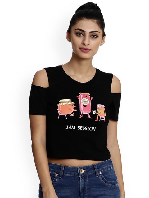 

Free Authority Women Black Printed T-shirt