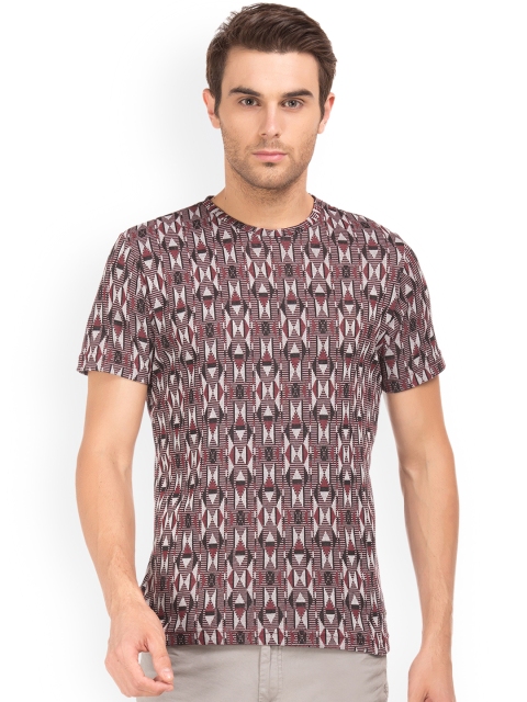 

Cherokee Men Brown Printed Round Neck T-shirt