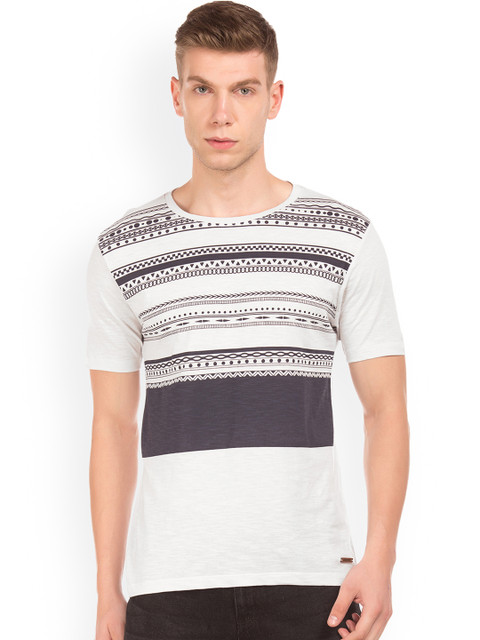 

Cherokee Men White Printed Round Neck T-shirt