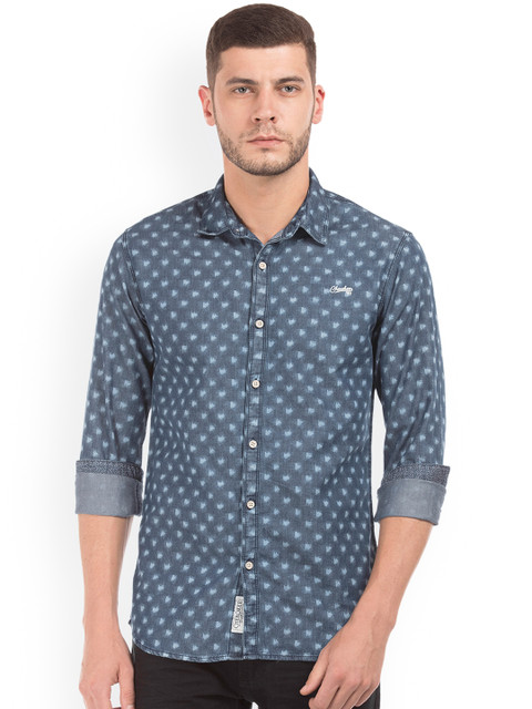 

Cherokee Men Blue Slim Fit Printed Casual Shirt