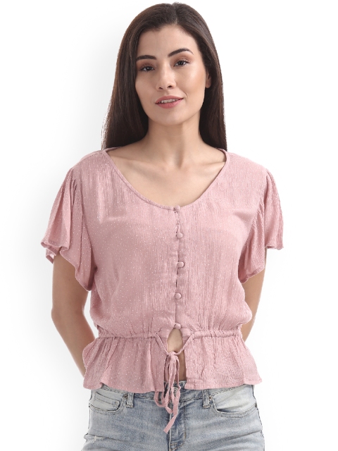 

Aeropostale Women Pink Solid Top