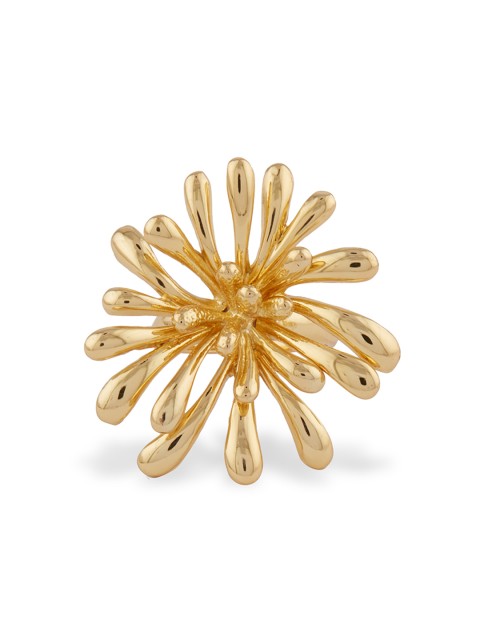 

shaze Women Gold-Plated Floral-Shaped Cocktail Ring