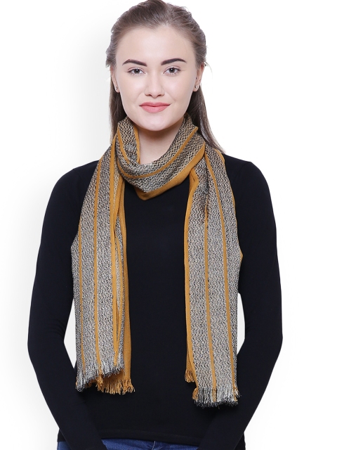 

Anekaant Women Mustard Solid Stole